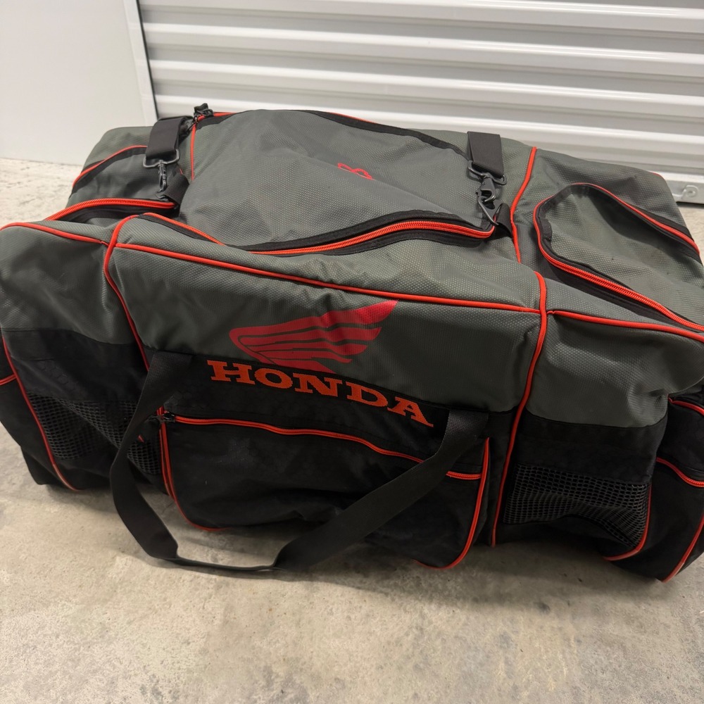 Fox Racing Honda Gear Bag Unisex Large Grey Black Good Motocross Duffel Luggage